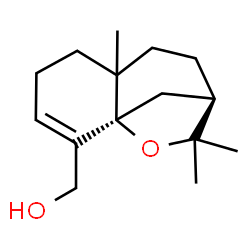ChemSpider 2D Image | [(1R,9R)-6,10,10-Trimethyl-11-oxatricyclo[7.2.1.0~1,6~]dodec-2-en-2-yl]methanol | C15H24O2