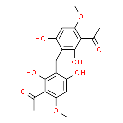 ChemSpider 2D Image | 1,1'-[Methylenebis(2,4-dihydroxy-6-methoxy-3,1-phenylene)]diethanone | C19H20O8
