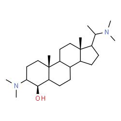 ChemSpider 2D Image | (4beta,8xi,9xi,14xi,17xi)-3,20-Bis(dimethylamino)pregnan-4-ol | C25H46N2O