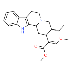 ChemSpider 2D Image | Methyl (3xi,15xi,16E)-16-(methoxymethylene)corynan-17-oate | C22H28N2O3