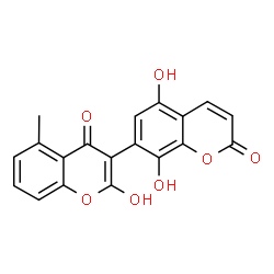 ChemSpider 2D Image | 2,5',8'-Trihydroxy-5-methyl-2'H,4H-3,7'-bichromene-2',4-dione | C19H12O7