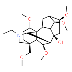 ChemSpider 2D Image | (5xi,6alpha,7beta,9xi,10xi,13xi,14beta,16beta)-20-Ethyl-1,6,14,16-tetramethoxy-4-(methoxymethyl)aconitan-8-ol | C26H43NO6