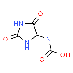 ChemSpider 2D Image | (2,5-Dioxo-4-imidazolidinyl)carbamic acid | C4H5N3O4