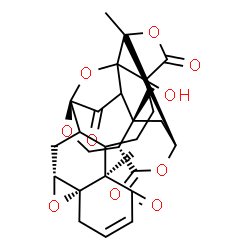 ChemSpider 2D Image | (1S,4R,6S,11R,21S,23R,26S)-15-Hydroxy-11,18,21-trimethyl-5,17,24,28,29-pentaoxanonacyclo[17.9.1.1~1,20~.0~2,12~.0~4,6~.0~6,11~.0~15,19~.0~18,23~.0~21,26~]triacont-8-ene-10,16,25,30-tetrone | C28H30O10