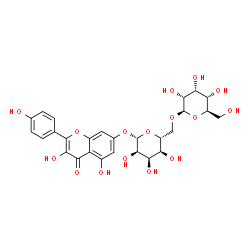 ChemSpider 2D Image | 3,5-Dihydroxy-2-(4-hydroxyphenyl)-4-oxo-4H-chromen-7-yl 6-O-beta-D-allopyranosyl-beta-D-allopyranoside | C27H30O16