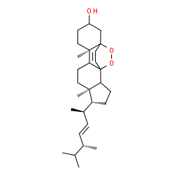 ChemSpider 2D Image | (5R,6R,10R)-5-[(2R,3E,5R)-5,6-Dimethyl-3-hepten-2-yl]-6,10-dimethyl-16,17-dioxapentacyclo[13.2.2.0~1,9~.0~2,6~.0~10,15~]nonadec-18-en-13-ol | C28H44O3