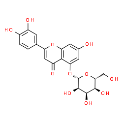 ChemSpider 2D Image | 2-(3,4-Dihydroxyphenyl)-7-hydroxy-4-oxo-4H-chromen-5-yl beta-D-allopyranoside | C21H20O11
