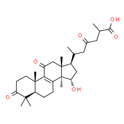 ChemSpider 2D Image | (15alpha)-15-Hydroxy-3,11,23-trioxolanost-8-en-26-oic acid | C30H44O6