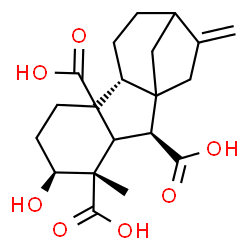 ChemSpider 2D Image | (1alpha,2beta,4bbeta,10beta)-2-Hydroxy-1-methyl-8-methylenegibbane-1,4a,10-tricarboxylic acid | C20H26O7