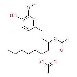 ChemSpider 2D Image | 1-(4-Hydroxy-3-methoxyphenyl)-3,5-decanediyl diacetate | C21H32O6