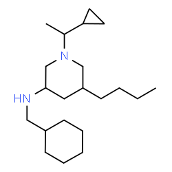 ChemSpider 2D Image | 5-Butyl-N-(cyclohexylmethyl)-1-(1-cyclopropylethyl)-3-piperidinamine | C21H40N2