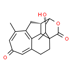 ChemSpider 2D Image | (12S,17S)-17-Hydroxy-8,16-dimethyl-14-oxapentacyclo[11.2.2.1~9,12~.0~1,11~.0~4,10~]octadeca-4,7,9-triene-6,15-dione | C19H20O4
