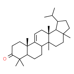 ChemSpider 2D Image | (11aS,13aR)-1-Isopropyl-3a,5a,8,8,11a,13a-hexamethyl-1,2,3,3a,4,5,5a,5b,6,7,7a,8,10,11,11a,13,13a,13b-octadecahydro-9H-cyclopenta[a]chrysen-9-one | C30H48O