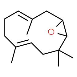 ChemSpider 2D Image | (3E,7E)-3,7,10,10-Tetramethyl-12-oxabicyclo[9.1.0]dodeca-3,7-diene | C15H24O