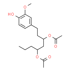 ChemSpider 2D Image | 1-(4-Hydroxy-3-methoxyphenyl)-3,5-diacetoxyoctane | C19H28O6