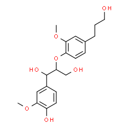 ChemSpider 2D Image | 1-(4-hydroxy-3-methoxyphenyl)-2-(4-(3-hydroxypropyl)-2-methoxyphenoxy)propane-1,3-diol | C20H26O7