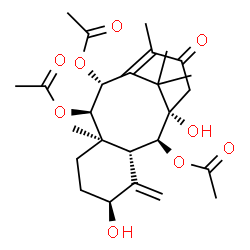ChemSpider 2D Image | (2alpha,5alpha,9alpha,10beta)-1,5-Dihydroxy-13-oxotaxa-4(20),11-diene-2,9,10-triyl triacetate | C26H36O9