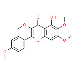 ChemSpider 2D Image | 5-Hydroxy-3,6,7-trimethoxy-2-(4-methoxyphenyl)-4H-chromen-4-one | C19H18O7