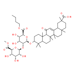ChemSpider 2D Image | Butyl 29-hydroxy-11,29-dioxoolean-12-en-3-yl 2-O-(6-methyl-beta-D-allopyranuronosyl)-beta-D-allopyranosiduronate | C47H72O16