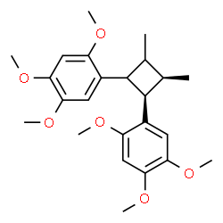 ChemSpider 2D Image | 1,1'-[(1R,4R)-3,4-Dimethyl-1,2-cyclobutanediyl]bis(2,4,5-trimethoxybenzene) | C24H32O6