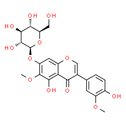 ChemSpider 2D Image | 5-Hydroxy-3-(4-hydroxy-3-methoxyphenyl)-6-methoxy-4-oxo-4H-chromen-7-yl beta-D-glucopyranoside | C23H24O12