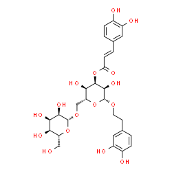 ChemSpider 2D Image | 2-(3,4-Dihydroxyphenyl)ethyl 6-O-beta-D-allopyranosyl-3-O-[(2E)-3-(3,4-dihydroxyphenyl)-2-propenoyl]-beta-D-allopyranoside | C29H36O16