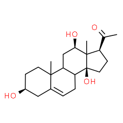 ChemSpider 2D Image | (3beta,8xi,9xi,10xi,12beta,13xi,14beta)-3,12,14-Trihydroxypregn-5-en-20-one | C21H32O4