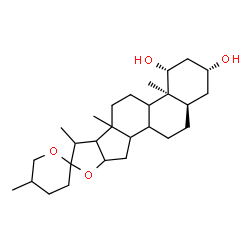 ChemSpider 2D Image | (1beta,3beta,5beta,8xi,9xi,13xi,14xi,16xi,17xi,20xi,22xi)-Spirostan-1,3-diol | C27H44O4