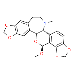 ChemSpider 2D Image | (5bR,15S)-15-Methoxy-6-methyl-5b,6,7,8,13b,15-hexahydro[1,3]dioxolo[4,5-h][1,3]dioxolo[7,8]isochromeno[3,4-a][3]benzazepine | C21H21NO6