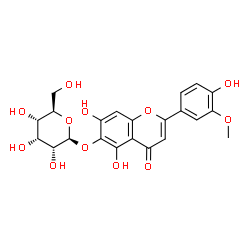 ChemSpider 2D Image | 5,7-Dihydroxy-2-(4-hydroxy-3-methoxyphenyl)-4-oxo-4H-chromen-6-yl beta-D-allopyranoside | C22H22O12