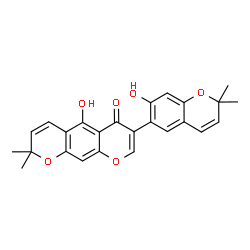 ChemSpider 2D Image | 5-Hydroxy-7-(7-hydroxy-2,2-dimethyl-2H-chromen-6-yl)-2,2-dimethyl-2H,6H-pyrano[3,2-g]chromen-6-one | C25H22O6