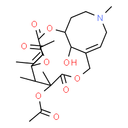 ChemSpider 2D Image | (4Z,11Z)-4-Ethylidene-17-hydroxy-6,7,14-trimethyl-3,8-dioxo-2,9-dioxa-14-azabicyclo[9.5.1]heptadec-11-ene-5,7-diyl diacetate | C23H33NO9
