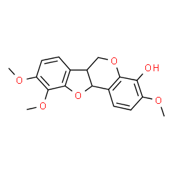 ChemSpider 2D Image | 3,9,10-Trimethoxy-6a,11a-dihydro-6H-[1]benzofuro[3,2-c]chromen-4-ol | C18H18O6