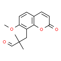 ChemSpider 2D Image | 3-(7-Methoxy-2-oxo-2H-chromen-8-yl)-2,2-dimethylpropanal | C15H16O4