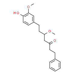 ChemSpider 2D Image | 5-Methoxy-7-(4-hydroxy-3-methoxyphenyl)-1-phenyl-3-heptanone | C21H26O4
