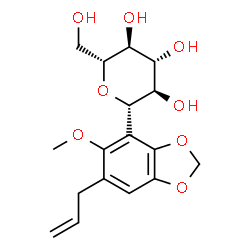 ChemSpider 2D Image | (1S)-1-(6-Allyl-5-methoxy-1,3-benzodioxol-4-yl)-1,5-anhydro-D-glucitol | C17H22O8
