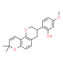 ChemSpider 2D Image | 2-(8,8-Dimethyl-3,4-dihydro-2H,8H-pyrano[2,3-f]chromen-3-yl)-5-methoxyphenol | C21H22O4