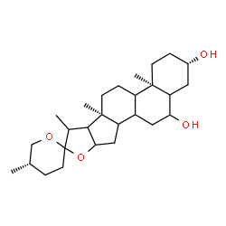 ChemSpider 2D Image | (3beta,8xi,9xi,14xi,16xi,17xi,20xi,22xi,25S)-Spirostan-3,6-diol | C27H44O4