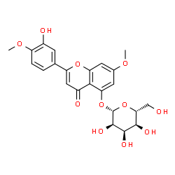 ChemSpider 2D Image | 2-(3-Hydroxy-4-methoxyphenyl)-7-methoxy-4-oxo-4H-chromen-5-yl beta-D-allopyranoside | C23H24O11