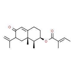 ChemSpider 2D Image | (1S,2R,8aS)-7-Isopropenyl-1,8a-dimethyl-6-oxo-1,2,3,4,6,7,8,8a-octahydro-2-naphthalenyl (2E)-2-methyl-2-butenoate | C20H28O3