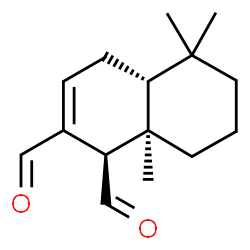 ChemSpider 2D Image | (1R,4aR,8aR)-5,5,8a-Trimethyl-1,4,4a,5,6,7,8,8a-octahydro-1,2-naphthalenedicarbaldehyde | C15H22O2