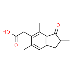 ChemSpider 2D Image | (2,4,6-Trimethyl-3-oxo-2,3-dihydro-1H-inden-5-yl)acetic acid | C14H16O3