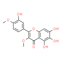 ChemSpider 2D Image | 5,6,7-Trihydroxy-2-(3-hydroxy-4-methoxyphenyl)-3-methoxy-4H-chromen-4-one | C17H14O8