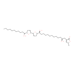 ChemSpider 2D Image | (5R)-3-[(2S,13S)-2,13-Dihydroxy-13-{(2R,2'R,5'S)-5'-[(1R)-1-hydroxyundecyl]octahydro-2,2'-bifuran-5-yl}tridecyl]-5-methyl-2(5H)-furanone | C37H66O7