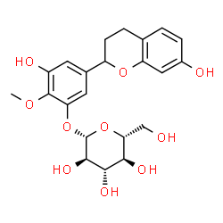 ChemSpider 2D Image | 3-Hydroxy-5-(7-hydroxy-3,4-dihydro-2H-chromen-2-yl)-2-methoxyphenyl beta-D-glucopyranoside | C22H26O10
