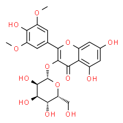 ChemSpider 2D Image | 5,7-Dihydroxy-2-(4-hydroxy-3,5-dimethoxyphenyl)-4-oxo-4H-chromen-3-yl beta-D-gulopyranoside | C23H24O13