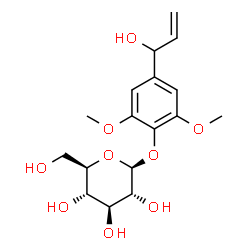 ChemSpider 2D Image | 4-(1-Hydroxy-2-propen-1-yl)-2,6-dimethoxyphenyl beta-D-glucopyranoside | C17H24O9