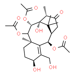 ChemSpider 2D Image | (2alpha,5alpha,10beta)-5,11,20-Trihydroxy-13-oxotax-3-ene-2,9,10-triyl triacetate | C26H38O10
