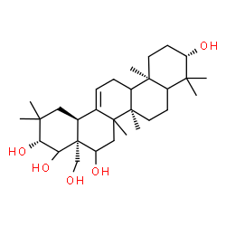 ChemSpider 2D Image | (3beta,5xi,9xi,14xi,21beta)-Olean-12-ene-3,16,21,22,28-pentol | C30H50O5