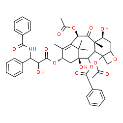 ChemSpider 2D Image | (3xi,4xi,7beta,10beta,13alpha)-4,10-Diacetoxy-13-{[3-(benzoylamino)-2-hydroxy-3-phenylpropanoyl]oxy}-1,7-dihydroxy-9-oxo-5,20-epoxytax-11-en-2-yl benzoate | C47H51NO14